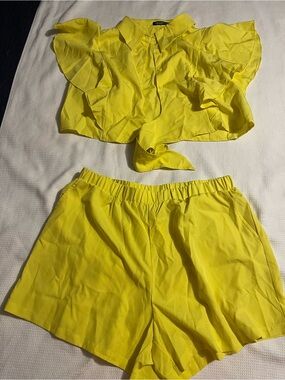 New Balance Bright Yellow Elastic-Waist Women's Shorts